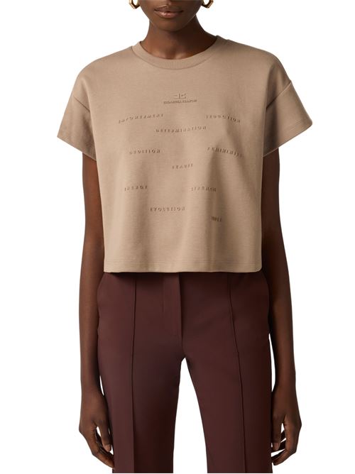 T-shirt con stampa in rilievo Elisabetta Franchi | MA73D61E2229